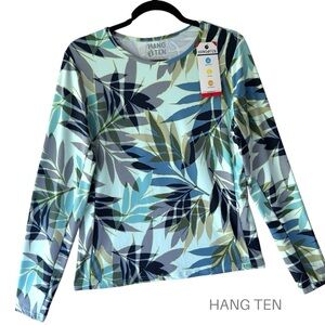 NWT | HANG TEN WOMEN’S LONG SLEEVE SUN TEE UPF 50 ZIP POCKET | SIZE: MEDIUM